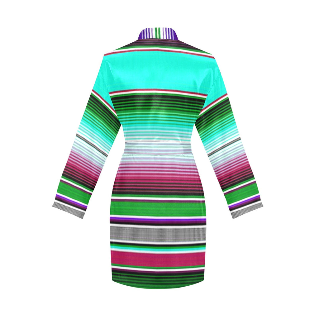 Baha Ranch Turquoise Serape Women's Belted Satin Feel Dressing Lounge Robe by Baha Ranch Western Wear - product image 4