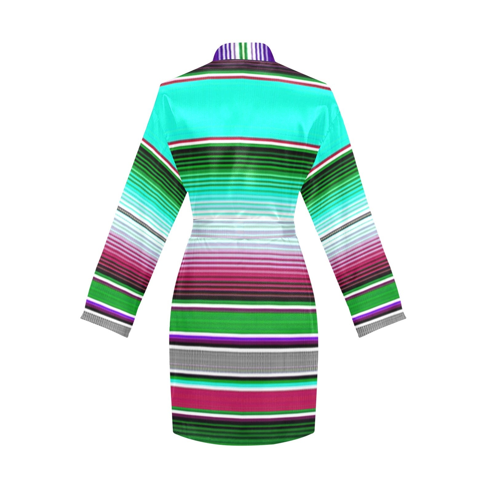 Baha Ranch Turquoise Serape Women's Belted Satin Feel Dressing Lounge Robe by Baha Ranch Western Wear - product image 4