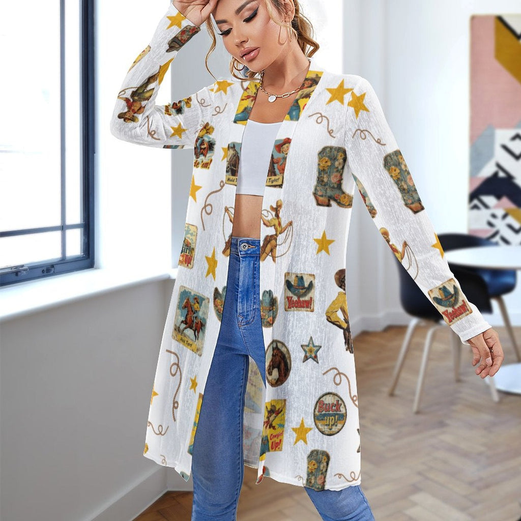 Baha Ranch Vintage Cowgirl Collage Western Lightweight Cardigan by Baha Ranch Western Wear - product image 6