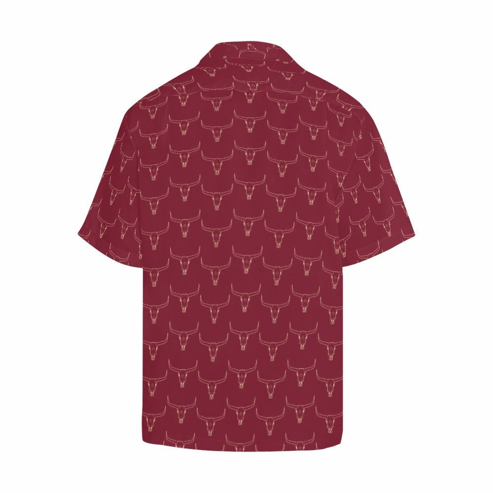 Baha Ranch Burgandy Longhorn Men's Western Camp Shirt by Baha Ranch Western Wear - product image 3