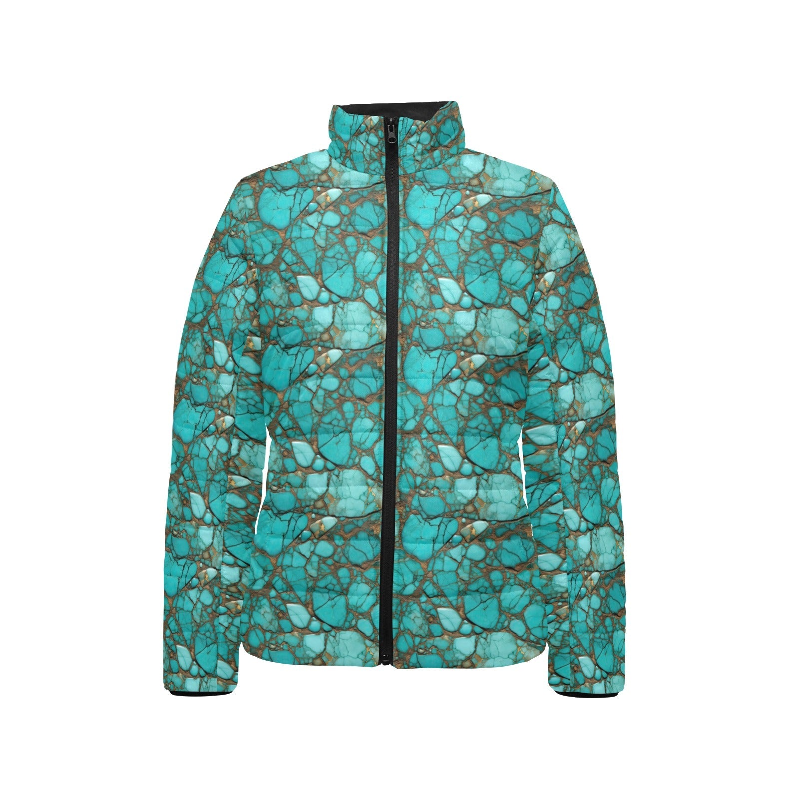 All Turquoise Women's Puffy Bomber Jacket by Baha Ranch Western Wear - product image 5