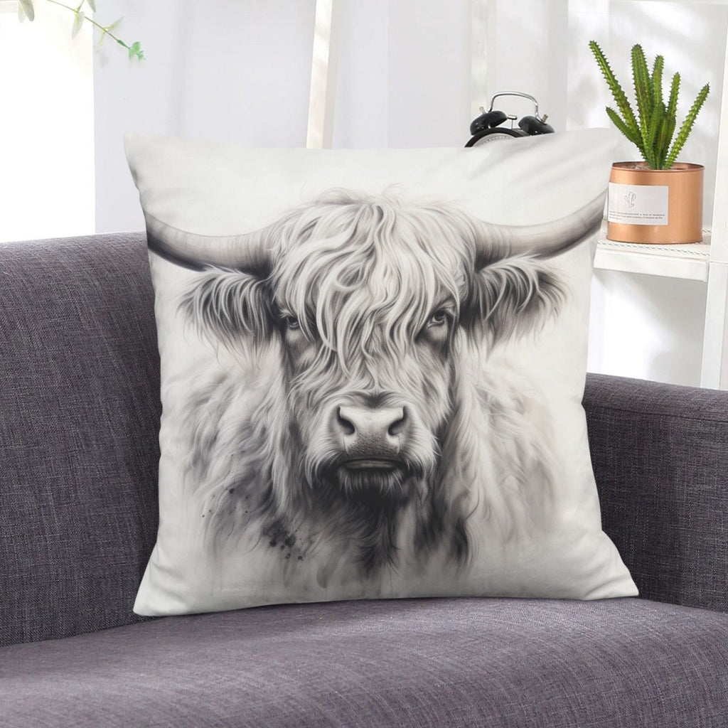 Baha Ranch Black White Highland Velvety Soft Pillow Cover Made in America by Baha Ranch Western Wear - product image 6