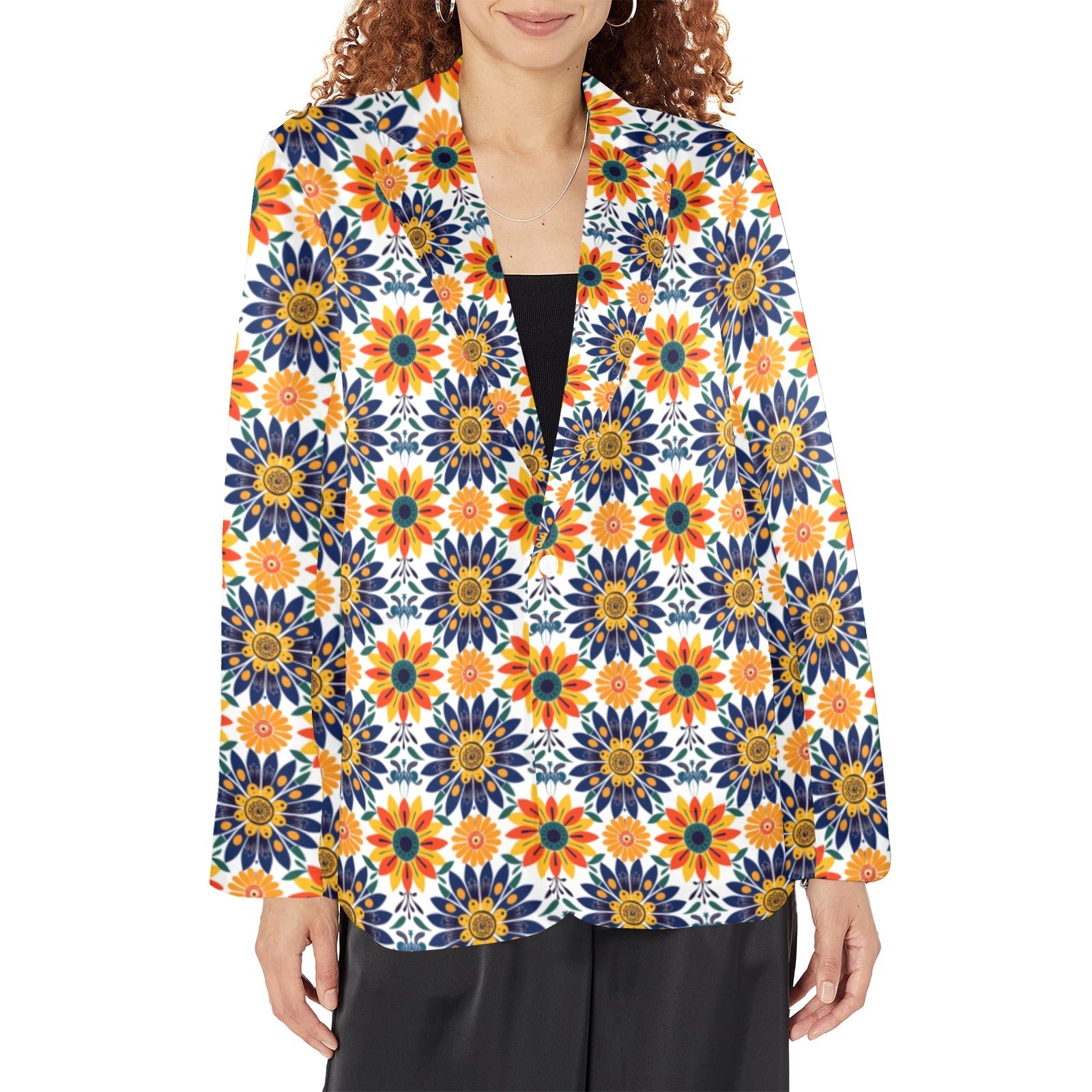 Baha Ranch Colores de Mexico Blue Yellow Mexican Floral Blazer by Baha Ranch Western Wear - product image 2