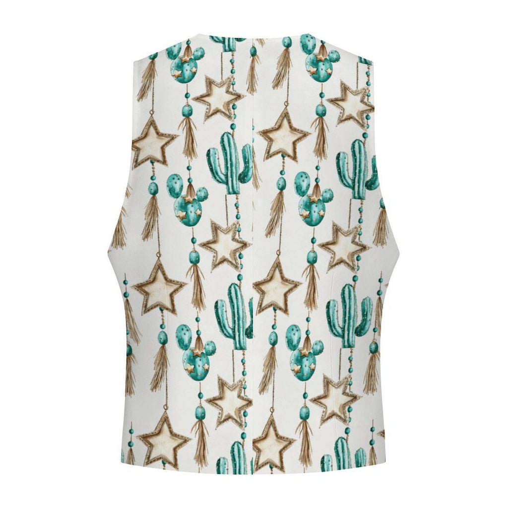 Baha Ranch Turquoise Christmas Cactus Men's Western Vest by Baha Ranch Western Wear - product image 3