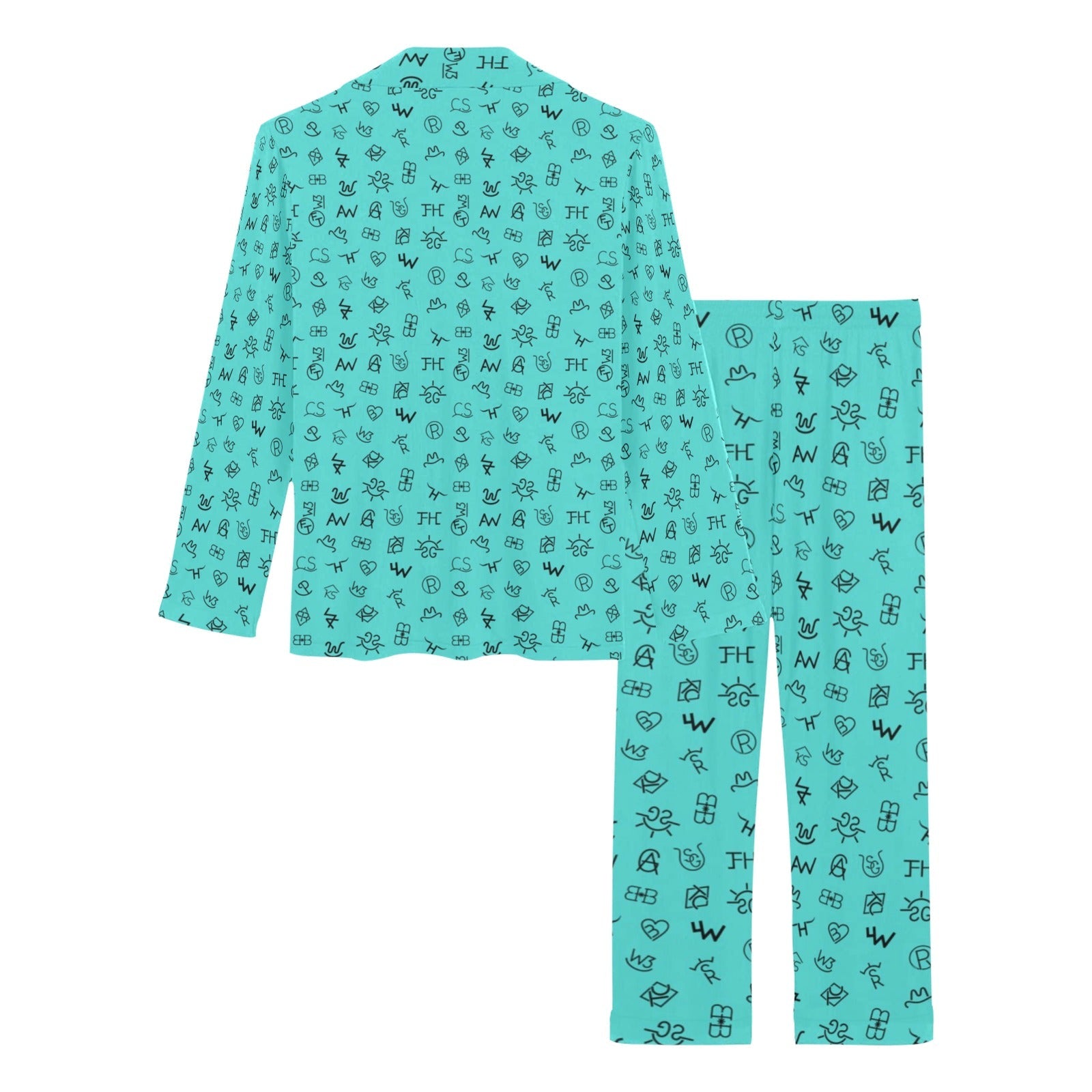 Baha Ranch Turquoise Cattle Brands Women's Western Pajama Set by Baha Ranch Western Wear - product image 4