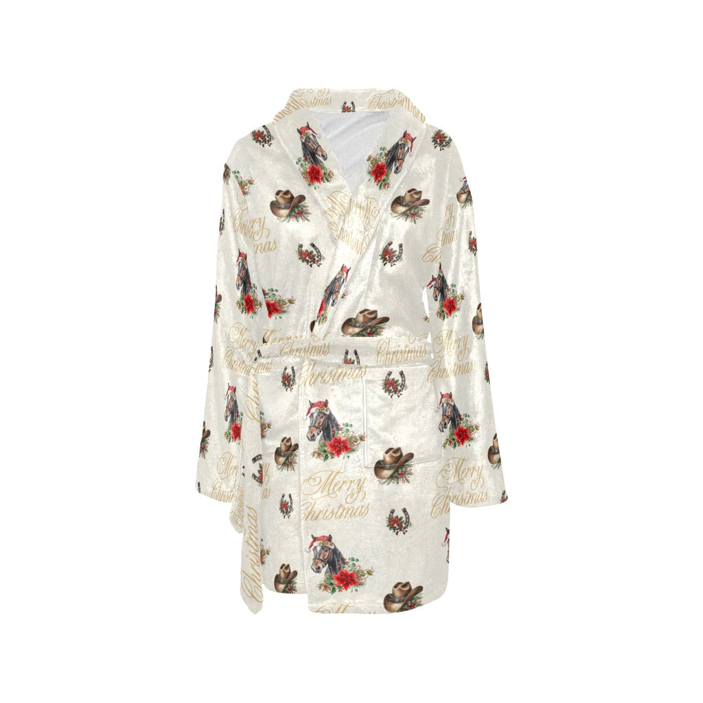 Baha Ranch Christmas Horses Western Fleece Bathrobe by Baha Ranch Western Wear - product image 3