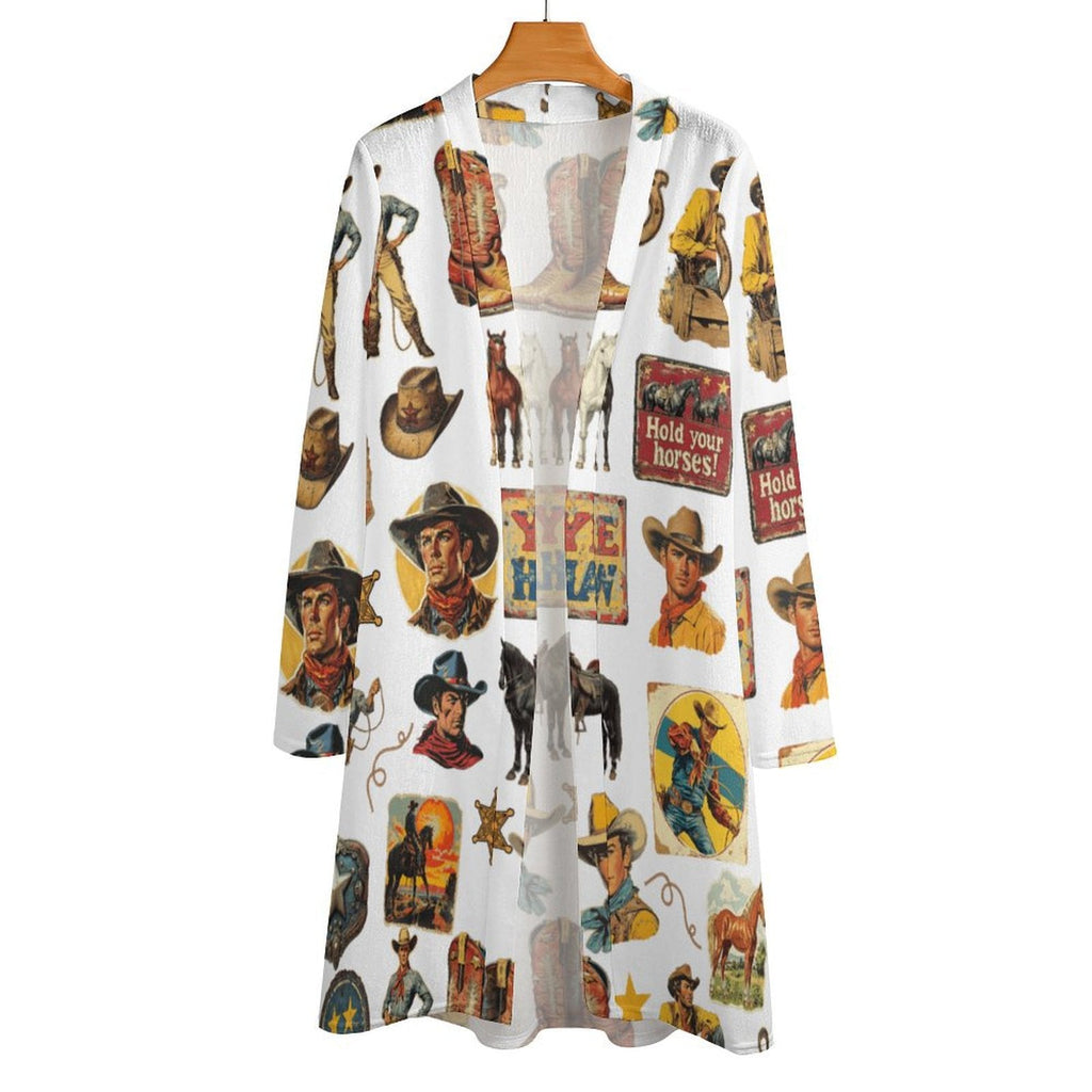 Baha Ranch Vintage Cowboy Collage Western Lightweight Cardigan by Baha Ranch Western Wear - product image 8