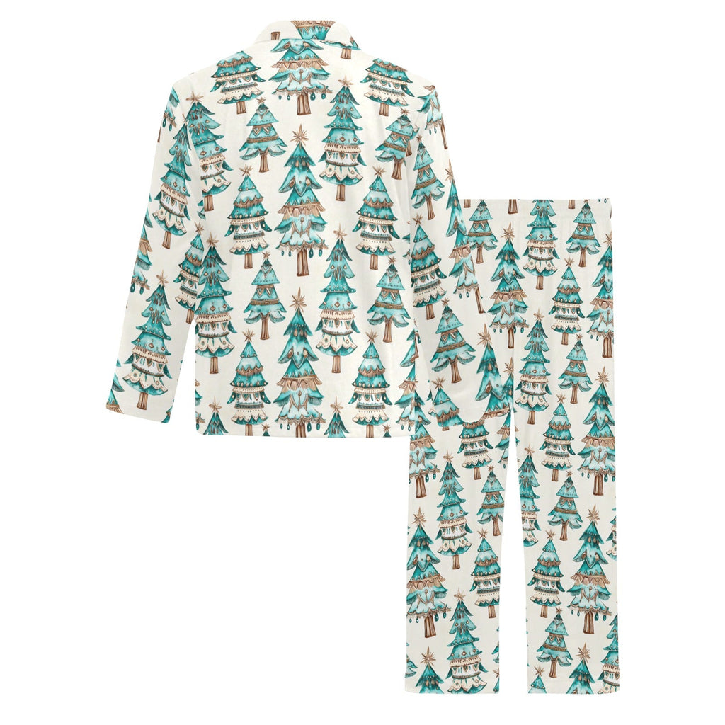 Baha Ranch Turquoise Christmas Trees Men's Western Pajamas by Baha Ranch Western Wear - product image 4