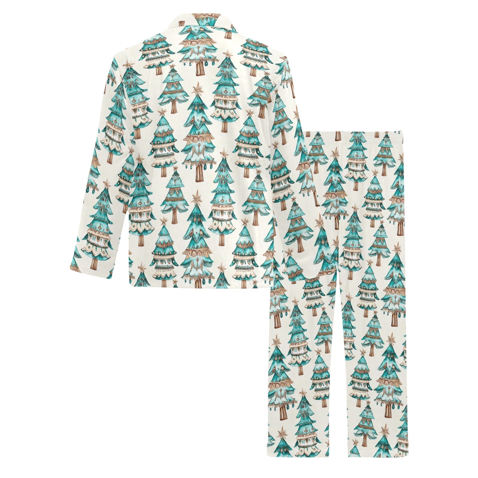 Baha Ranch Turquoise Christmas Trees Men's Western Pajamas by Baha Ranch Western Wear - product image 4
