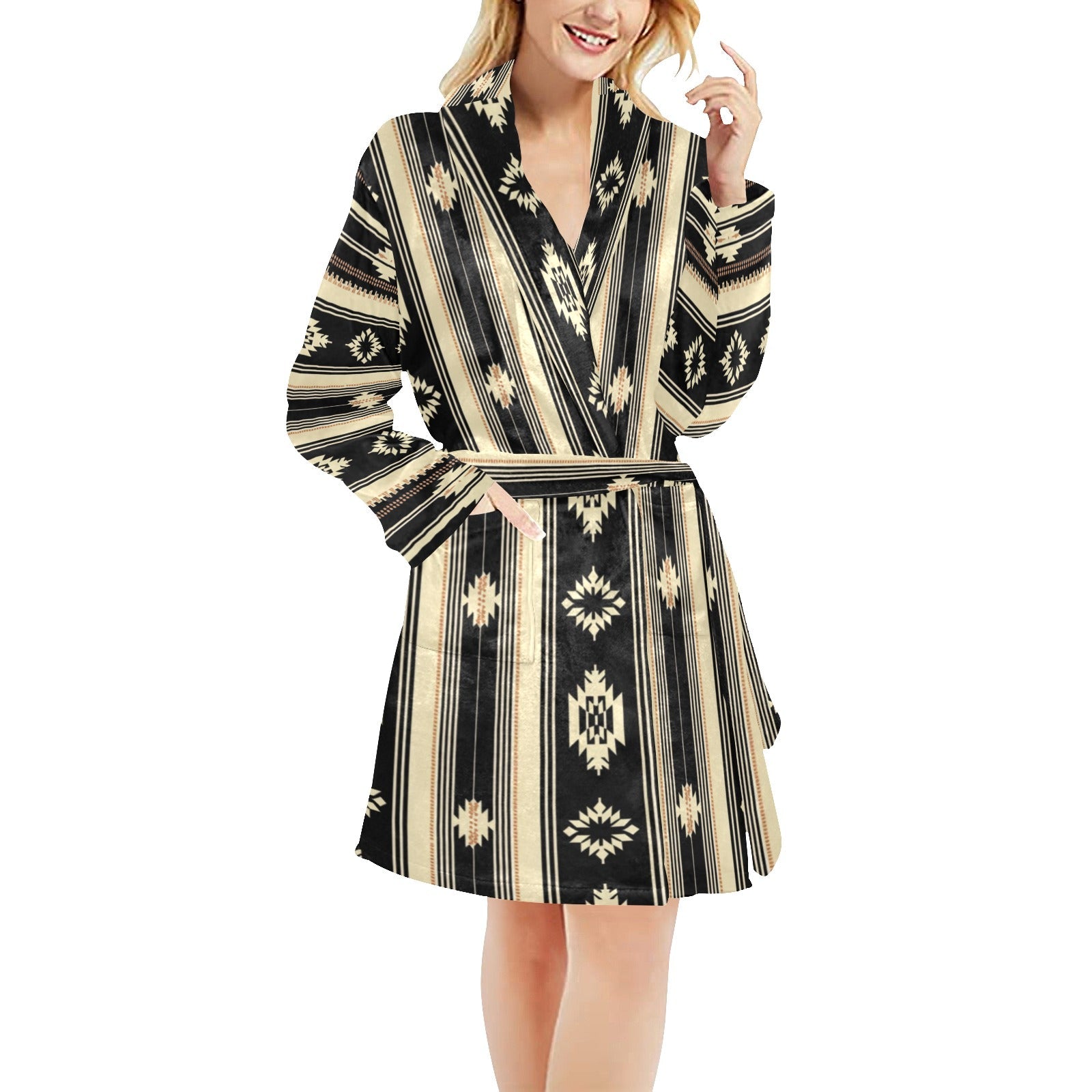 Baha Ranch Colores de Mexico Santa Fe Aztec Western Cowgirl Fleece Robe by Baha Ranch Western Wear