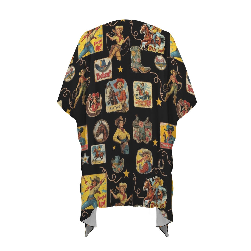 Baha Ranch Vintage Cowgirl Collage Kimono Coverup Duster by Baha Ranch Western Wear - product image 5