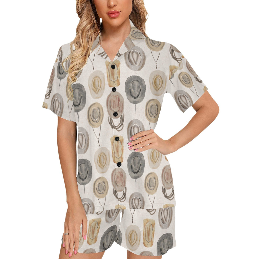 Baha Ranch Vintage Cowboy Hat Women's Western Pajama Set by Baha Ranch Western Wear