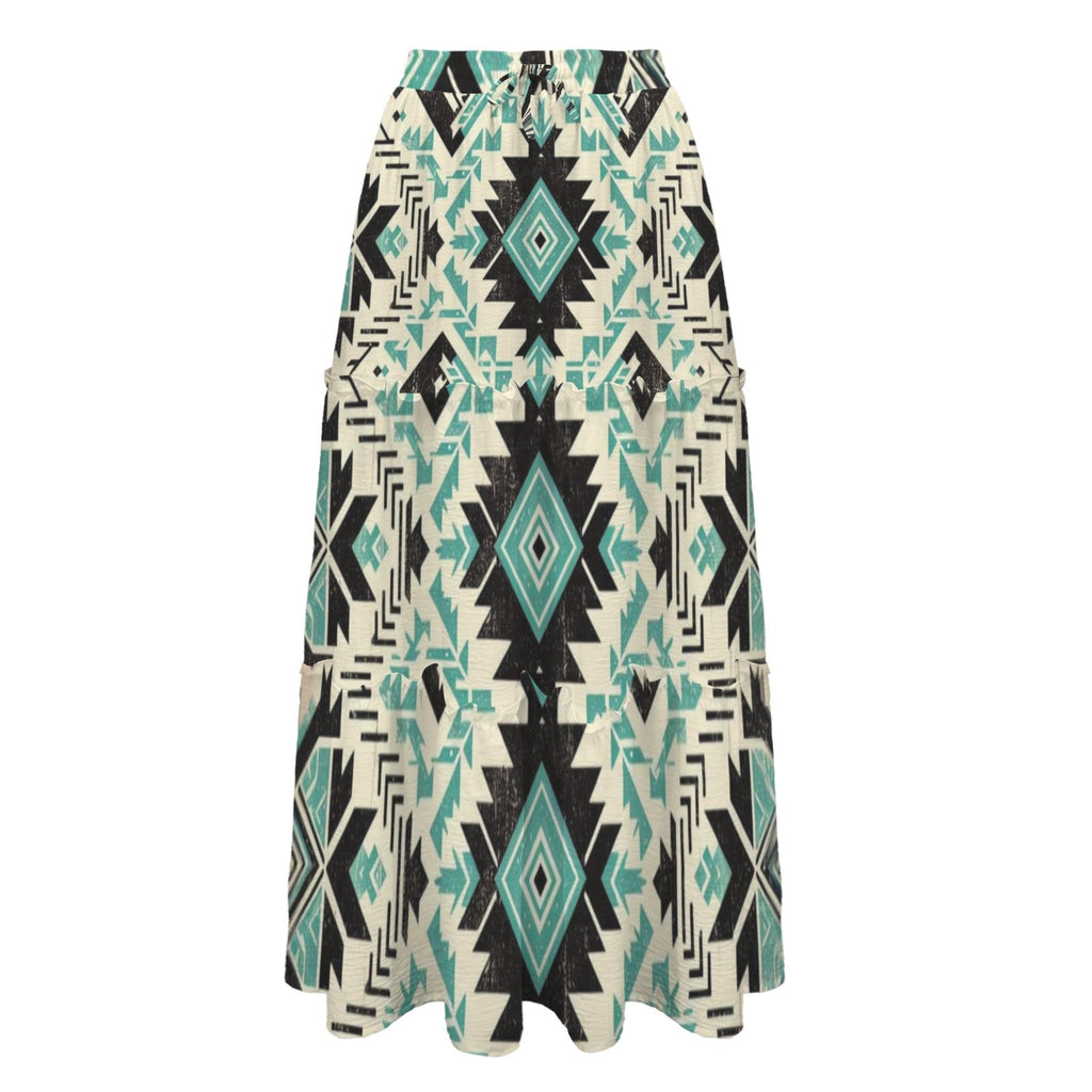 Baha Ranch San Angelo Aztec Tiered Prairie Maxi Skirt by Baha Ranch Western Wear - product image 4