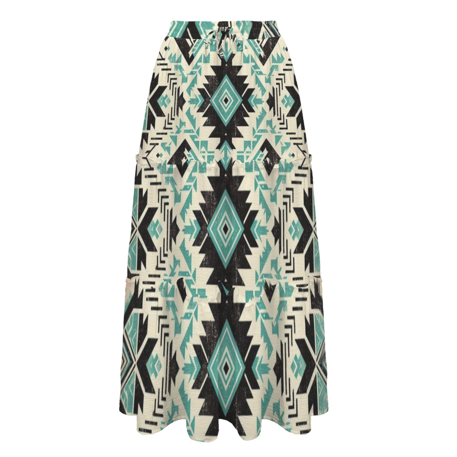 Baha Ranch San Angelo Aztec Tiered Prairie Maxi Skirt by Baha Ranch Western Wear - product image 4