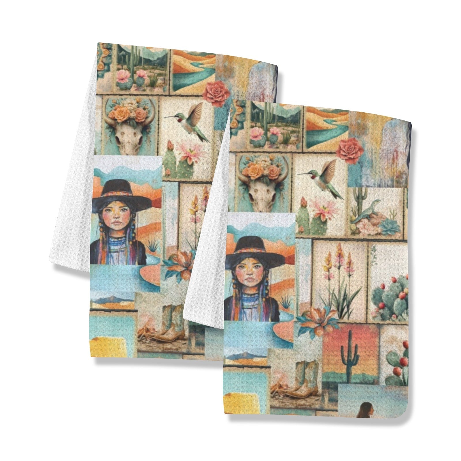 Baha Ranch Colores de Mexico Pictures of the Southwest Set of 2 Dish Towels Made in America by Baha Ranch Western Wear