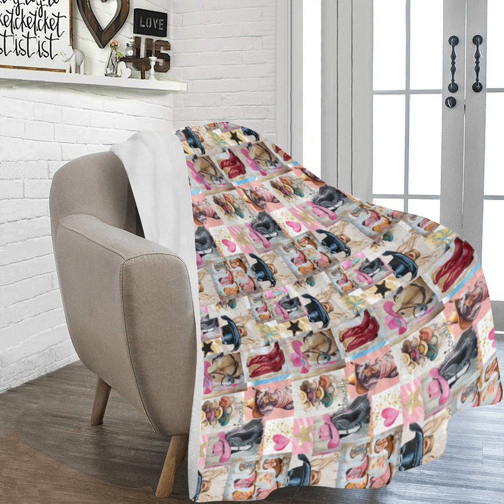 Baha Ranch Danilo Painted Cowgirl Collage Throw Blanket 60" x 80 Made in America by Baha Ranch Western Wear - product image 4