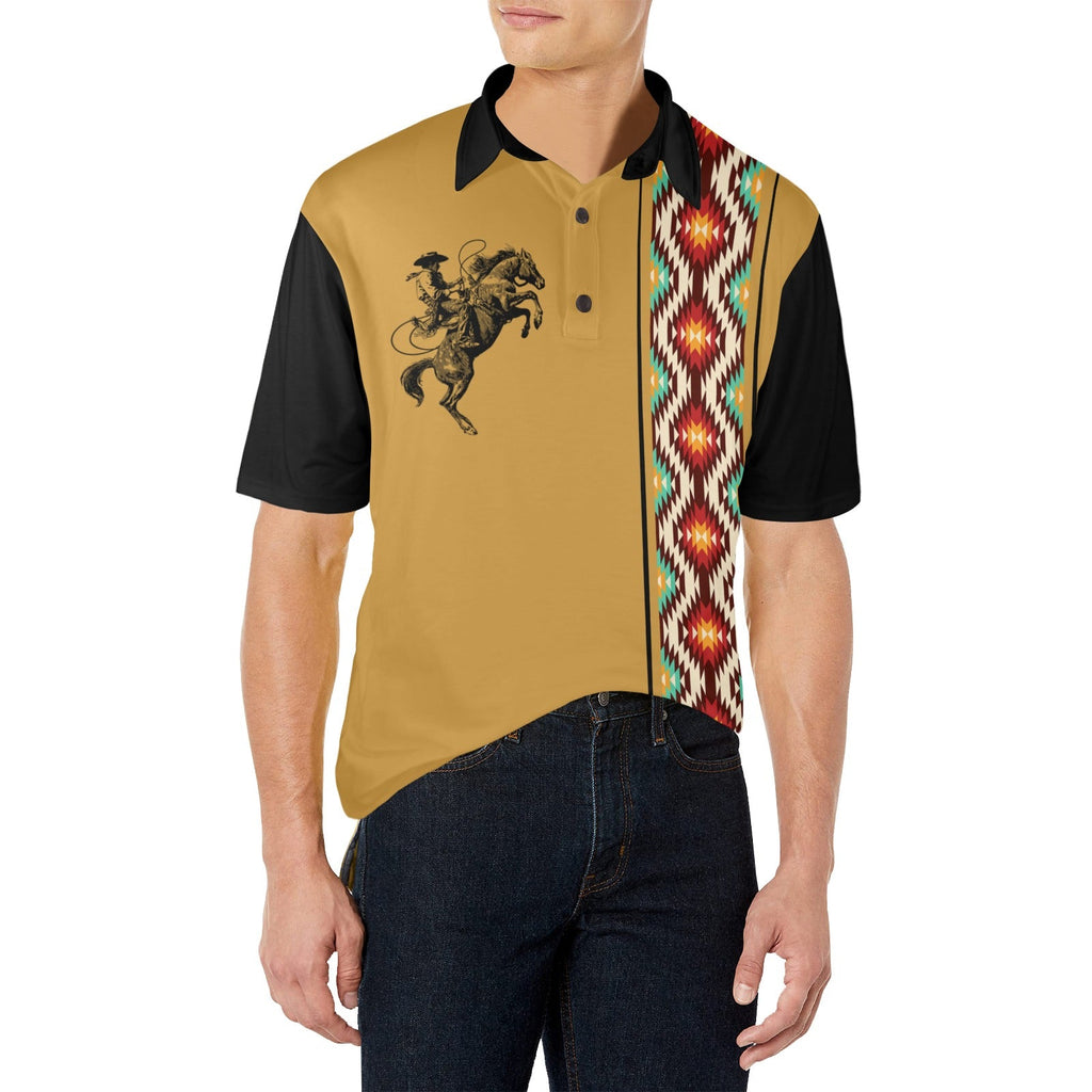Baha Ranch Wild Cowboy Aztec Western Polo Shirt by Baha Ranch Western Wear - product image 3