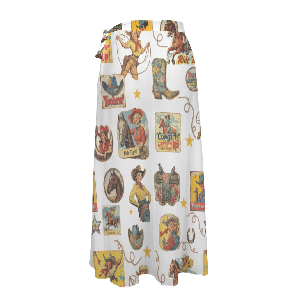 Baha Ranch Vintage Cowgirl Collage Beach Coverup Skirt by Baha Ranch Western Wear - product image 6