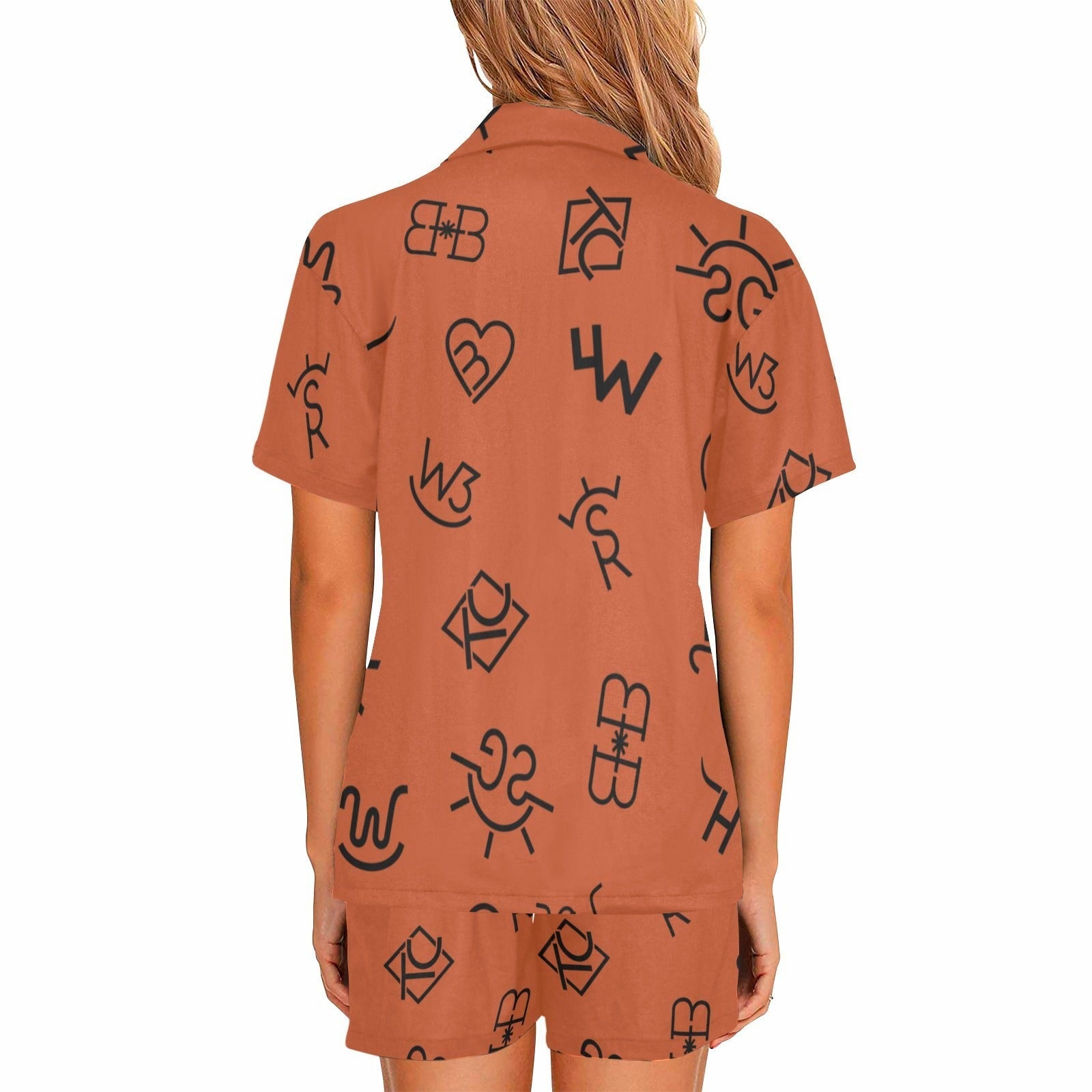 Baha Ranch Brown Cattle Brands Short Pajama Set by Baha Ranch Western Wear - product image 2