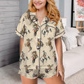 Baha Ranch Vintage Cowgirl Satin Ruffle Western Pajama Set by Baha Ranch Western Wear