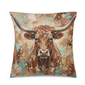 Baha Ranch Velvety Soft Painted Bull Pillow Cover Made in America by Baha Ranch Western Wear