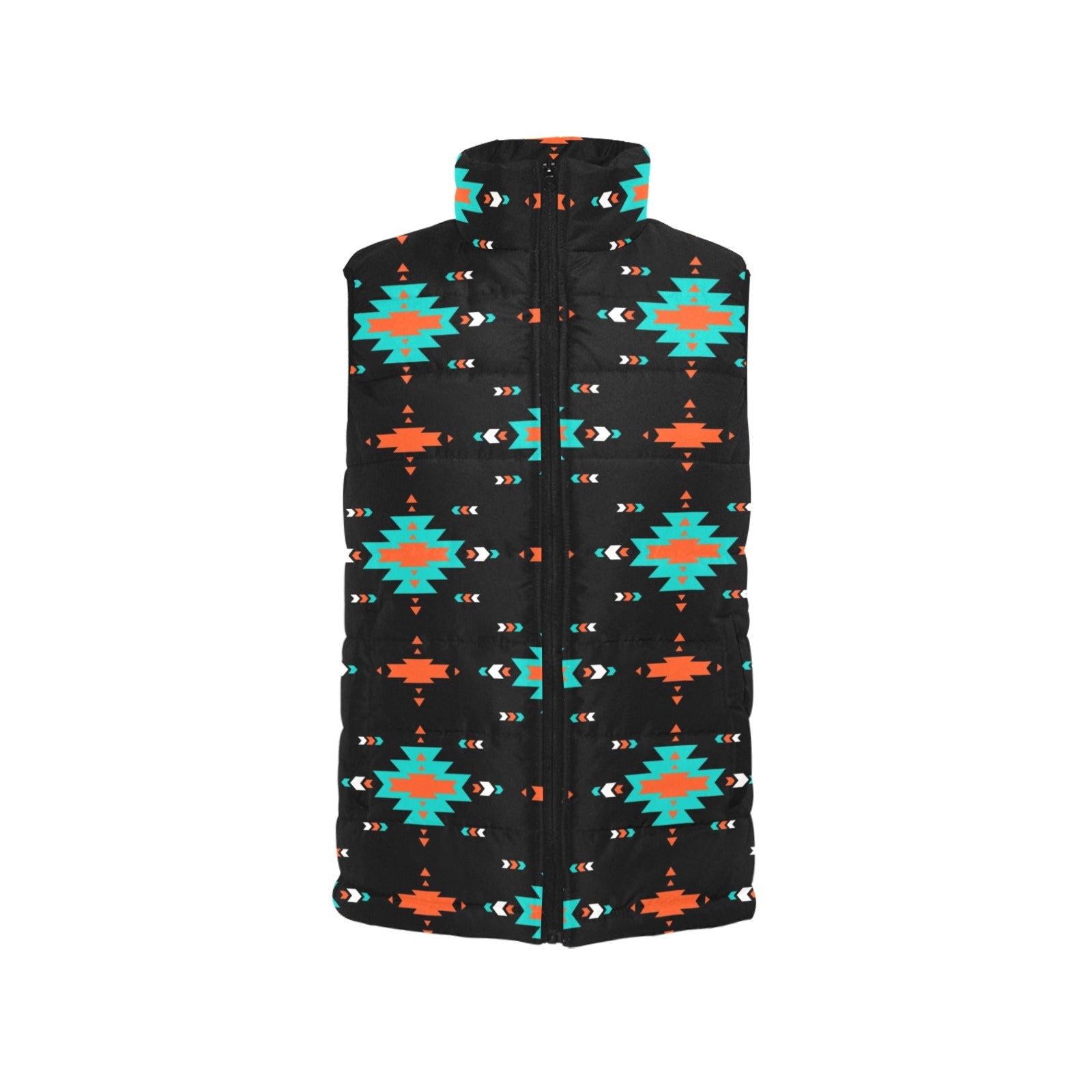 Baha Ranch Turquoise Orange Aztec Women's Western Puffy Vest by Baha Ranch Western Wear - product image 3