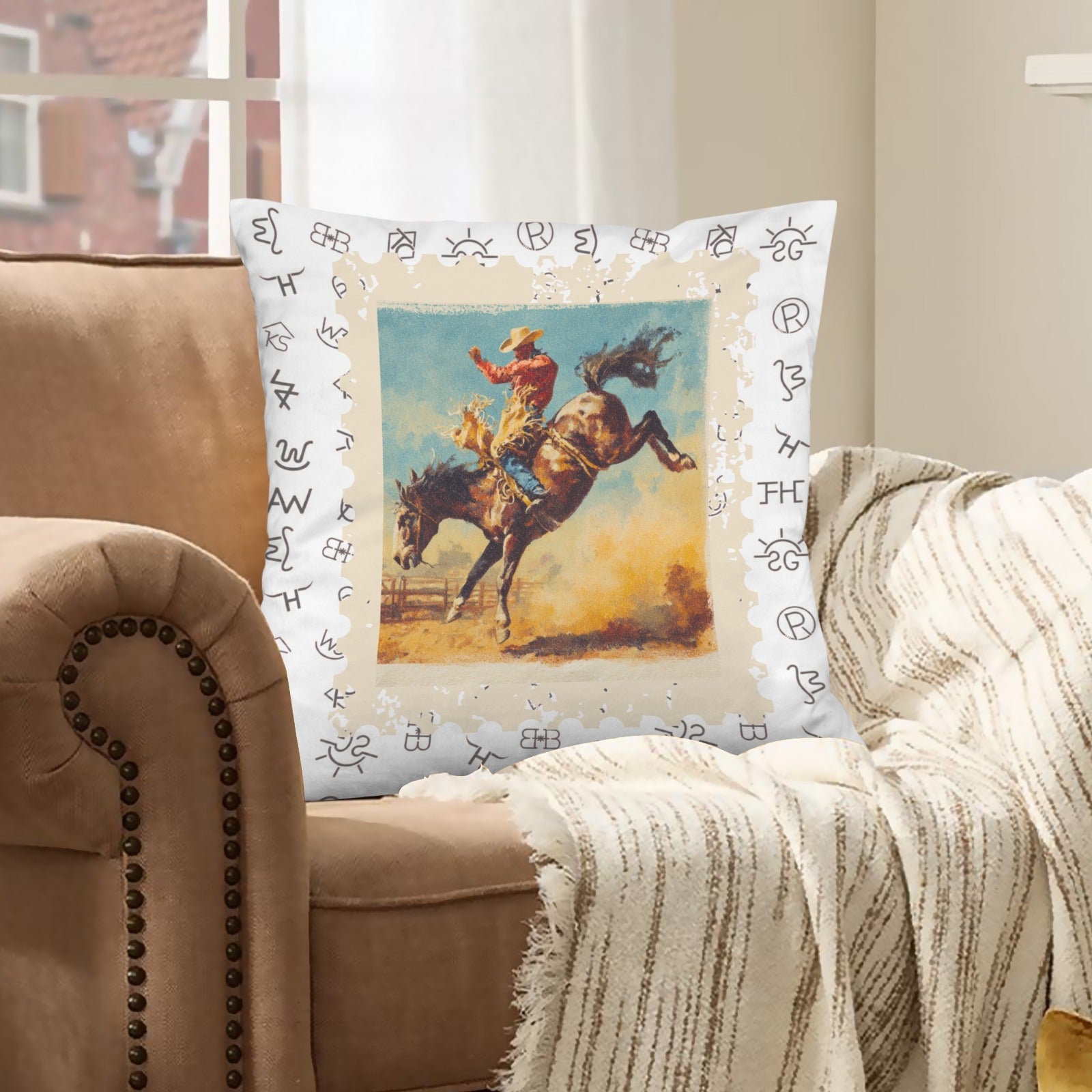 Baha Ranch Stamped Rodeo 2 Velvety Soft Pillow Case Made in America by Baha Ranch Western Wear - product image 3