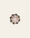 AB Antique Silver 1.25" European Crystal Concho on a warm cream background
