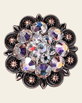 AB Copper 1.25" European Crystal Concho on a warm cream background