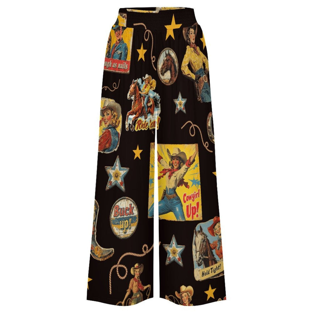 Baha Ranch Vintage Cowgirl Collage High Waisted Wide Leg Pants Inclusive Sizing by Baha Ranch Western Wear - product image 4