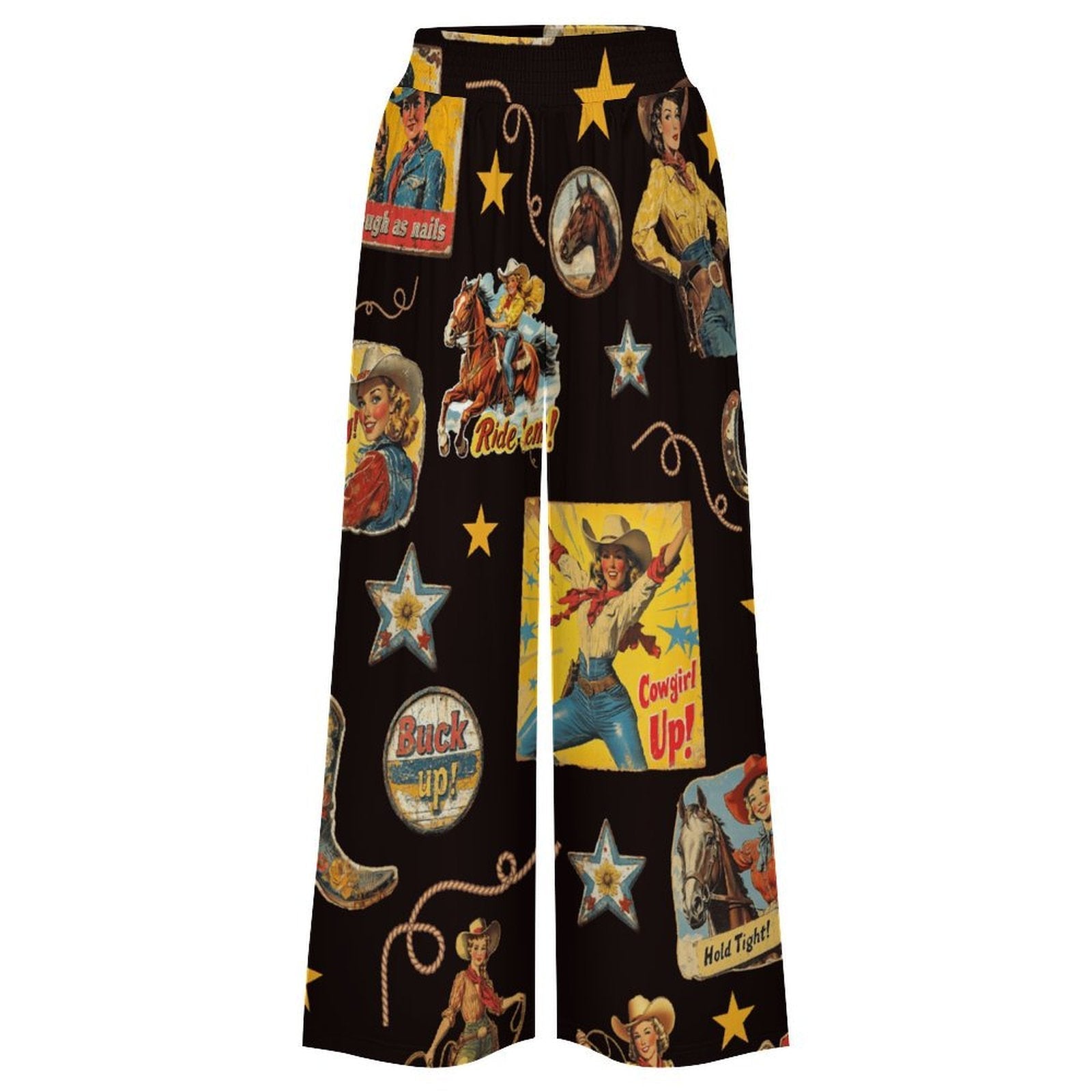 Baha Ranch Vintage Cowgirl Collage High Waisted Wide Leg Pants Inclusive Sizing by Baha Ranch Western Wear - product image 4