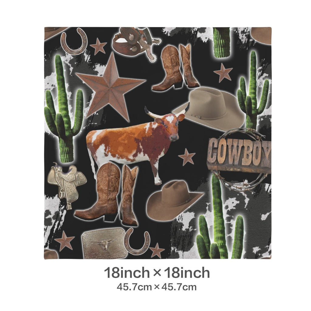Baha Ranch Cowboy Collage Velvety Soft Throw Pillow Case Made in America by Baha Ranch Western Wear - product image 5