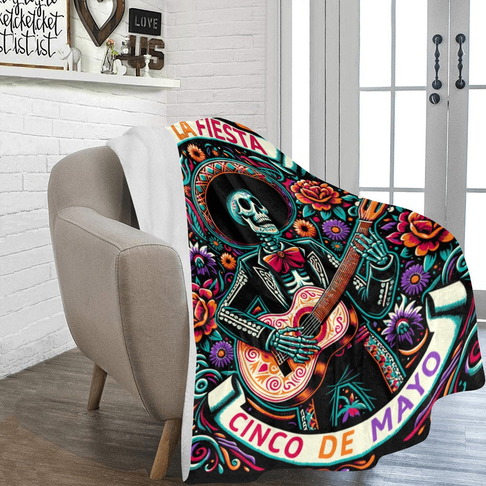 Baha Ranch Cinco De Mayo Dia de los Muertes Throw Blanket Ultra-Soft Micro Fleece Blanket 60" x 80" Made in America by...