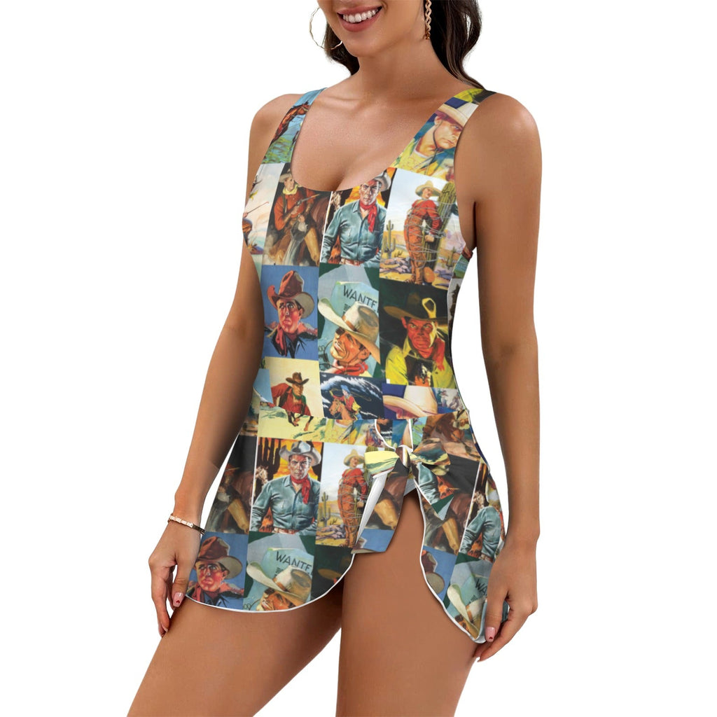 Baha Ranch Vintage Cowboy Skirted Swimsuit by Baha Ranch Western Wear - product image 2