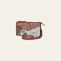 American Darling Hair-On Cowhide & Hand-Tooled Leather Small Crossbody Bag – Genuine Leather Western Purse with Adjustable Strap, Handmade in Texas