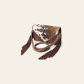 American Darling Hair-On Leather Envelope Bag for Women – Genuine Western Cowhide Crossbody Purse with Braided Strap and Fringe