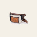American Darling Hair-On Cowhide Fanny Pack – Genuine Leather Hand-Tooled Western Belt Bag with Adjustable Strap for Everyday and Travel Use