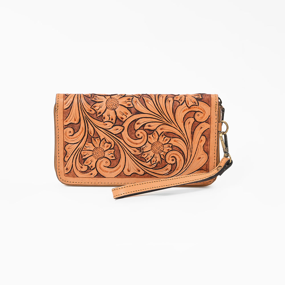 American Darling Clutch Hand Tooled Genuine Leather Western Women Bag Handbag Purse Tan | Purses for Cute