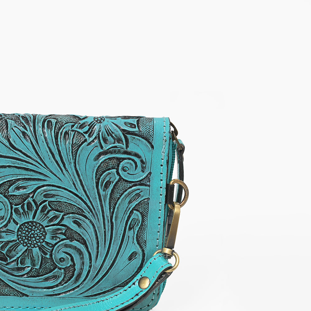 American Darling Clutch Hand Tooled Genuine Leather Western Women Bag Handbag Purse Tan | Purses for Cute