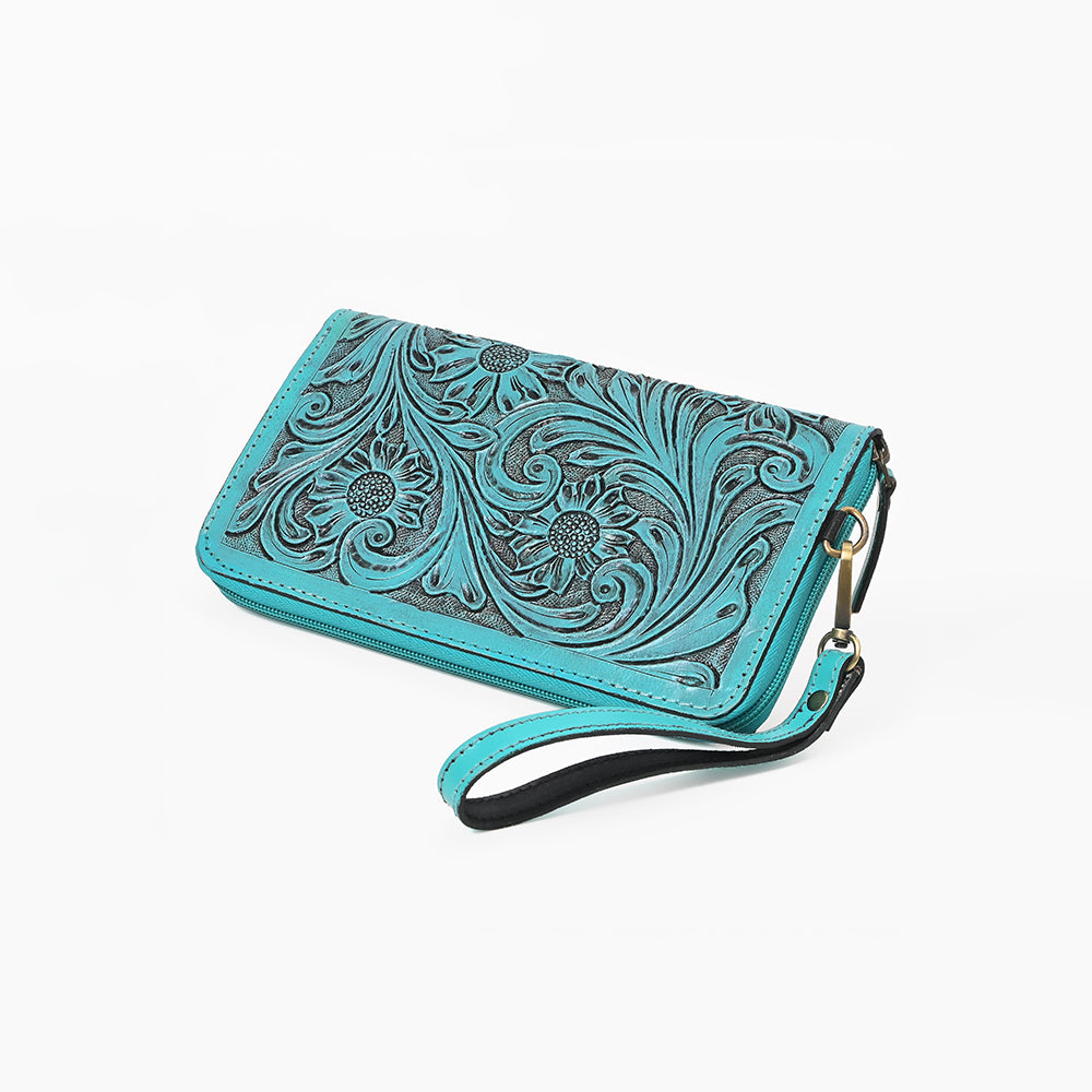 American Darling Clutch Hand Tooled Genuine Leather Western Women Bag Handbag Purse Tan | Purses for Cute