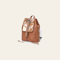 American Darling Western Backpack Purse Handcrafted from Hair-On Cowhide & Genuine Leather | Tooled Strap & Buckle Detail