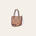 American Darling Western Tote Bag Handcrafted from Genuine Leather | Hand Tooled Floral Carved Purse with Crossbody Strap