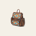 American Darling Western Backpack Handcrafted from Tooled Leather & Saddle Blanket | Panel Purse with Multiple Pockets