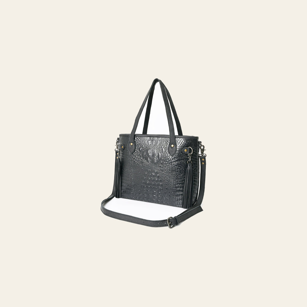 American Darling Tote Crocodile Embossed Genuine Leather Western Women Bag Handbag Purse | Travel Bags College Casual for