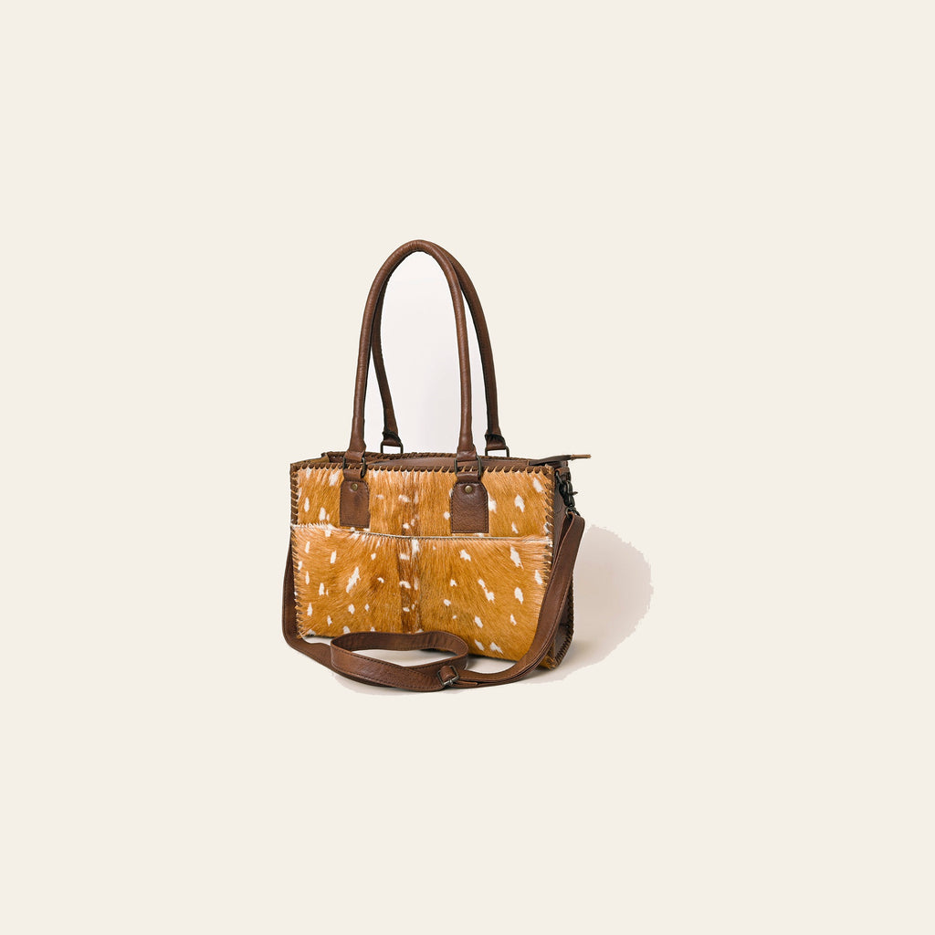 American Darling Women’s Hair-On Cowhide Western Tote Bag, Genuine Leather Shoulder Handbag 10in (H) X 14in (W) X 3.5in (D)