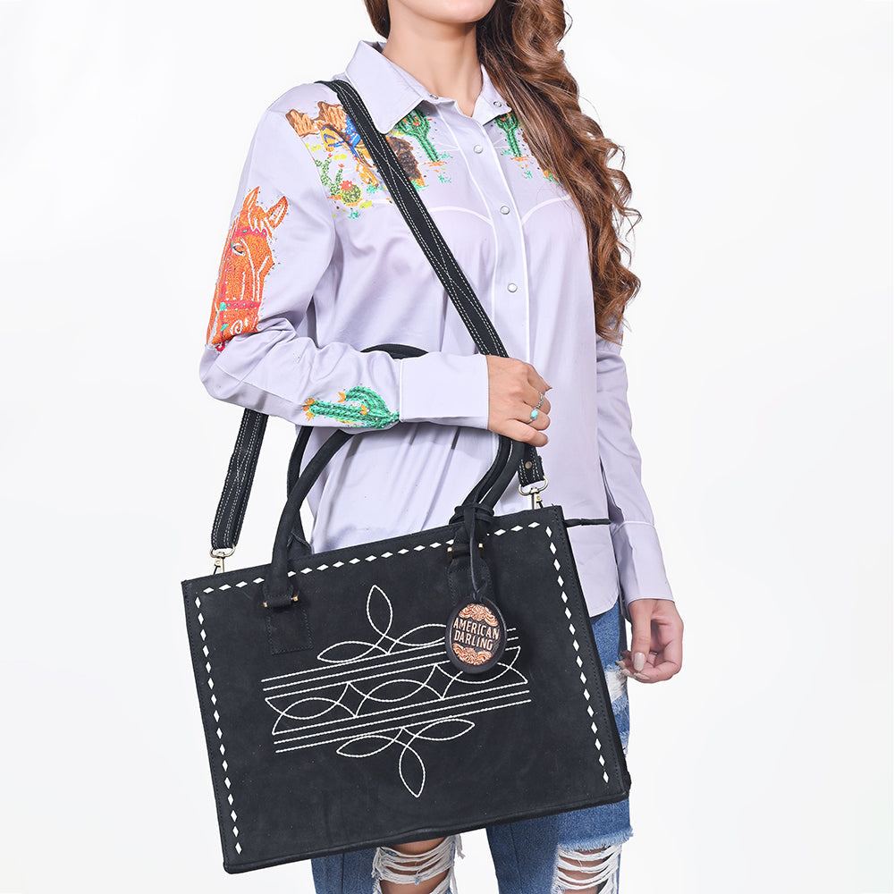 American Darling Tote Genuine Suede Leather Women Bag Western Handbag Purse | Travel Bags College Casual