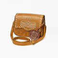 American Darling Small Western Cross Body Bag Handcrafted from Genuine Leather | Boot Stitched Flap, Buckstitch Trim & YKK Zipper
