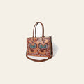 American Darling Tote Bag for Women, Hand Tooled Floral Carved Vegetable-Tanned Full Grain Leather, Large Western Purse