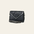 American Darling Envelop Bag, Hand-Tooled Floral & Quilted Genuine Leather Western Crossbody with Buck Stitching and YKK Zipper