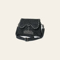 American Darling Small Cross body Bag, Rivets Embossed Damascus Genuine Leather Western Purse with Boot Stitching